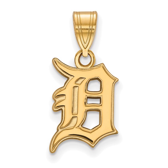 Gold-plated MLB LogoArt Detroit Tigers Letter D Medium Pendant