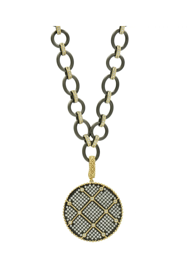 Signature Double Sided Pendant Chain Link Necklace