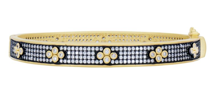 Signature Brooklyn in Bloom Clover Hinge Pavé Bangle