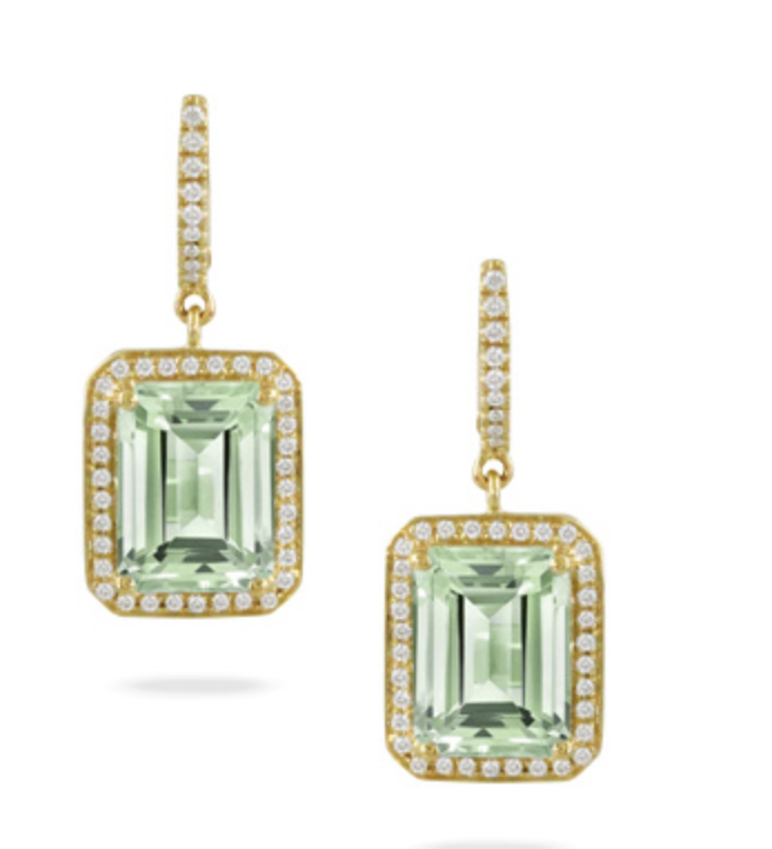 Green Amethyst Mint Mojito U-Top Earrings