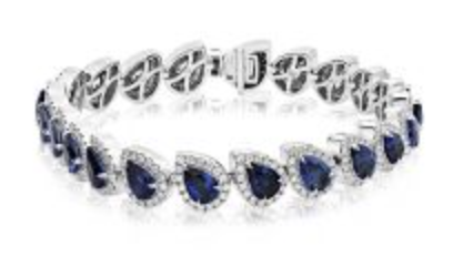 22 Pear Sapphire and Diamond Eternity Bracelet