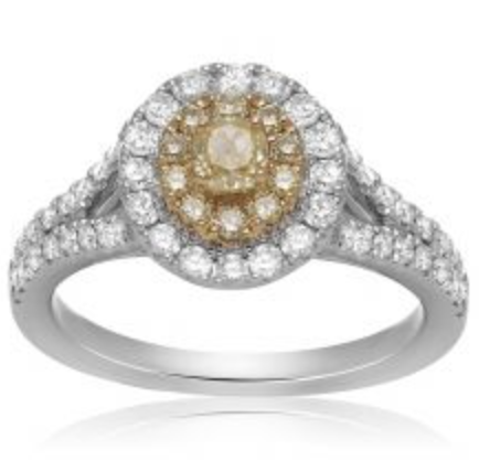 Fancy Yellow Diamonds With White Diamond Halo