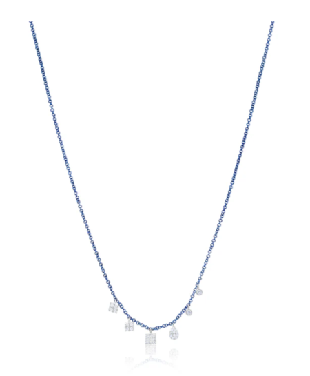Electric Colored Diamond Charm Necklace