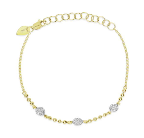 Ball Chain Diamond Disk Bracelet