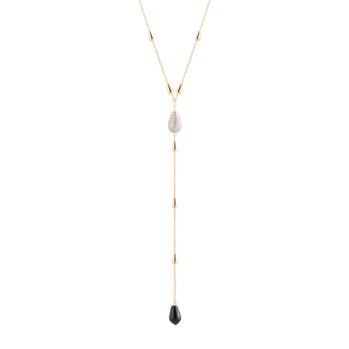 Rosary Necklace with Zircons and Natural Stones