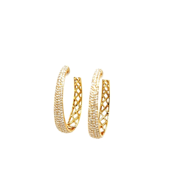 Pave Oval Hoop Earrings