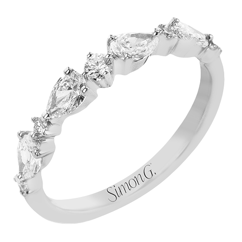 Pear and Round Diamond Anniversary Band