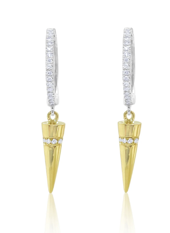 Two Tone Diamond Dagger Huggies Regular Price
