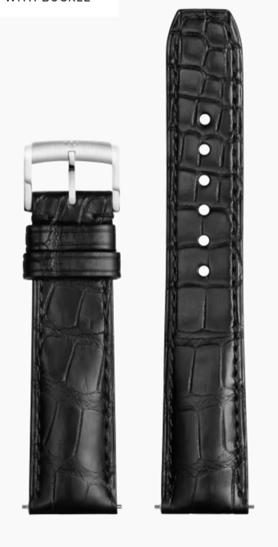 Black Alligator Strap, Pin Buckle
