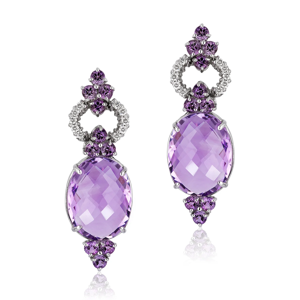 Amethyst and Diamond "Magic Earrings"