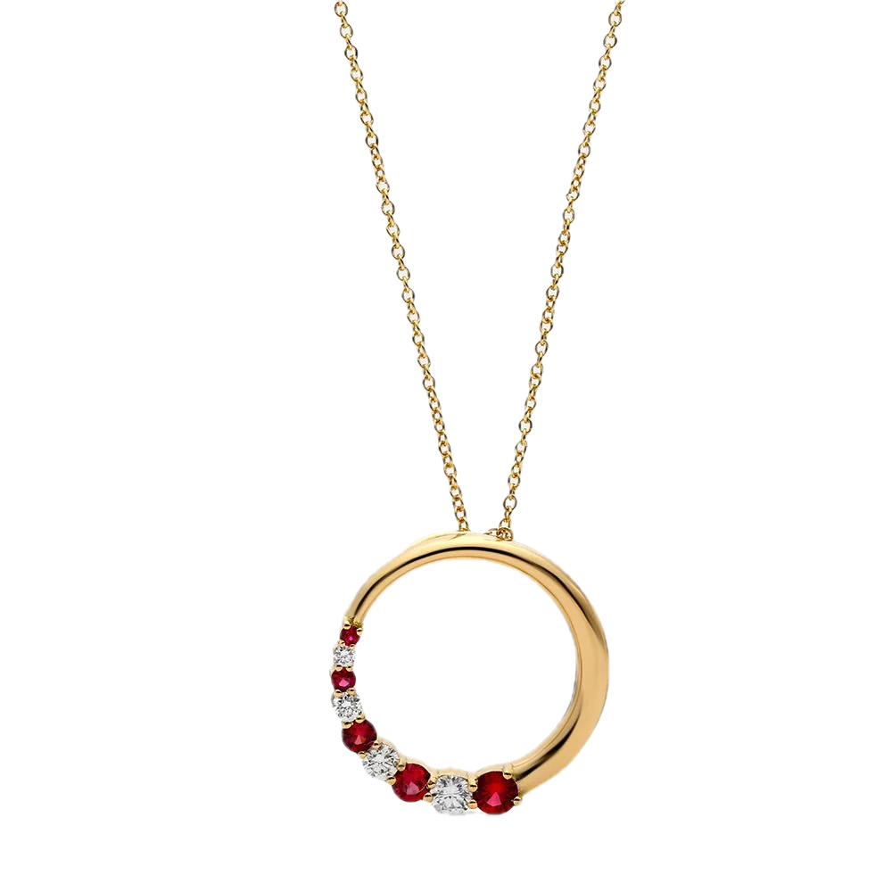 Circular Journey Ruby Pendant