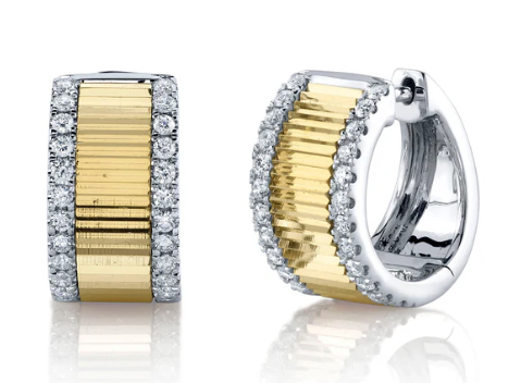 CIGAR AND DIAMOND HUGGIE EARRING