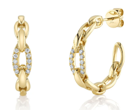 0.25CT DIAMOND LINK HOOP EARRING