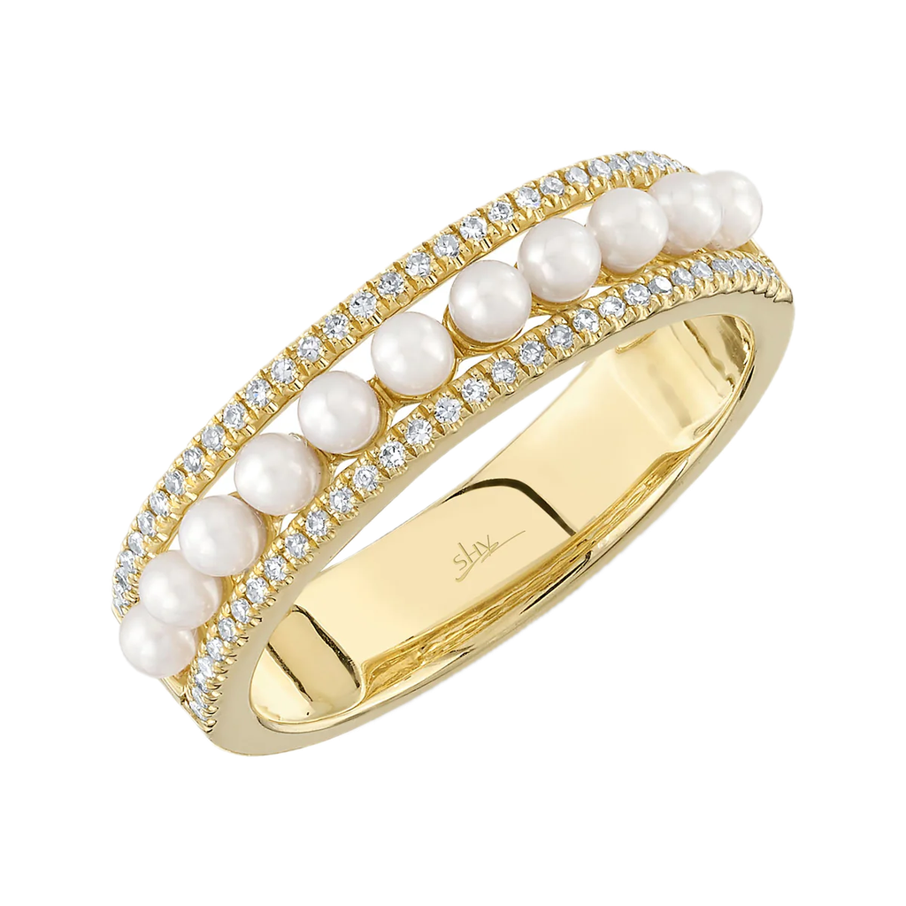 0.14CT DIAMOND & CULTURED PEARL BAND