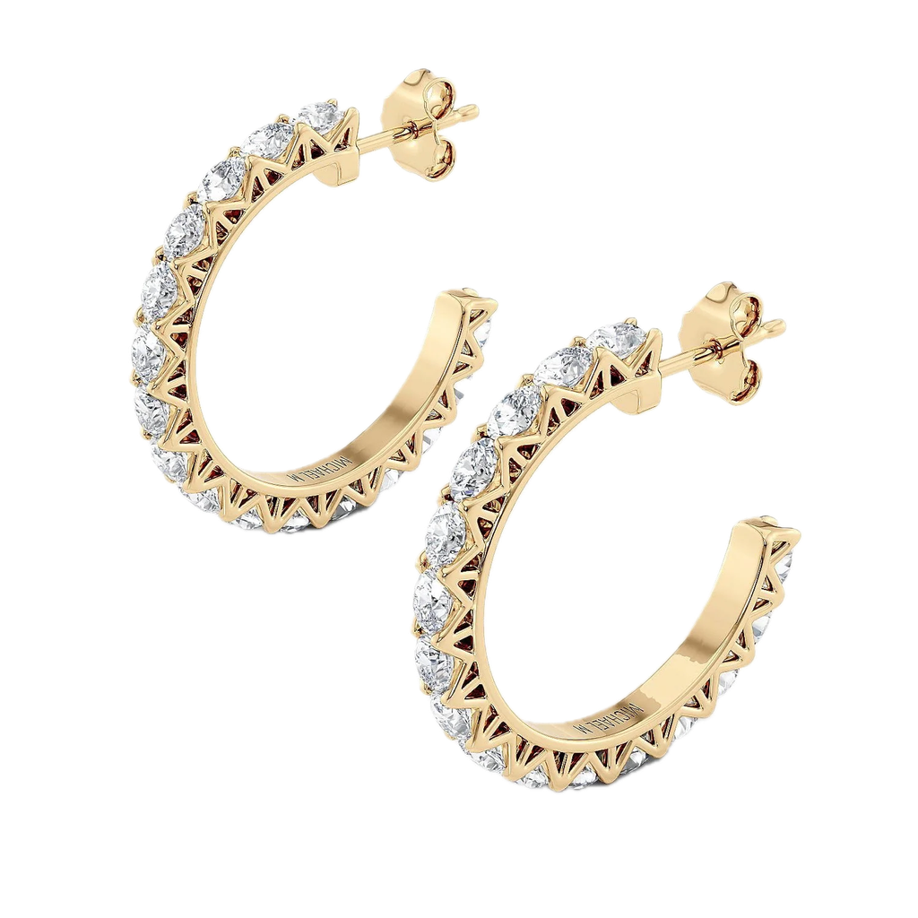 Meksian Diamond Hoop Earrings