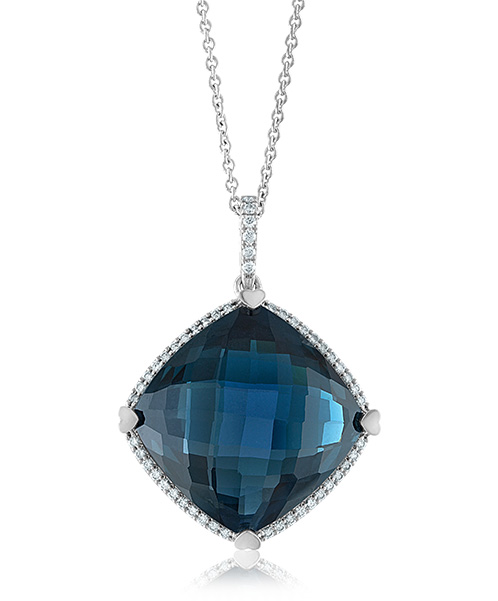 London Blue Topaz Cushion Necklace