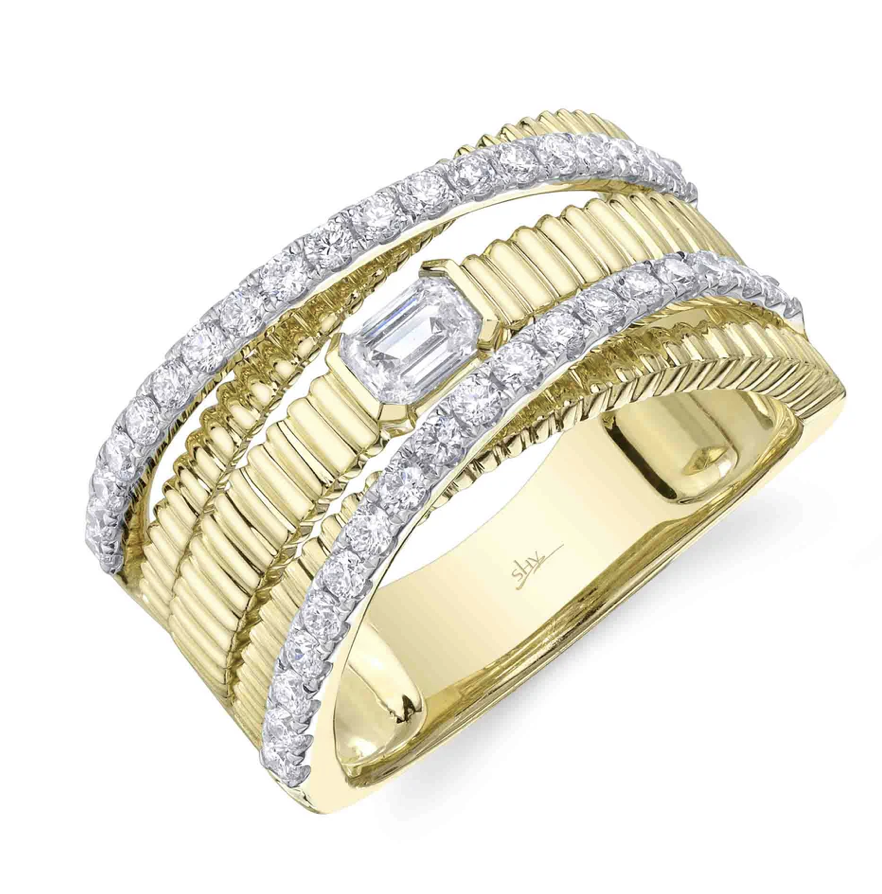 Cigar Ring with Diamonds