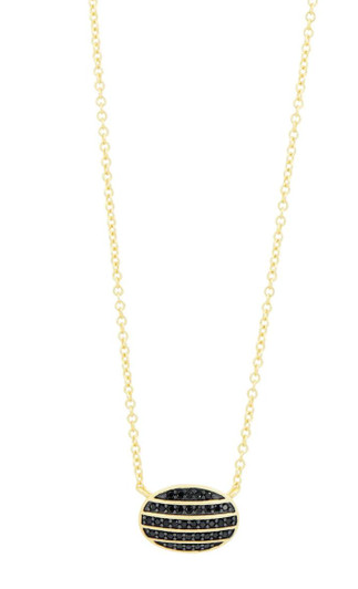 Industrial Finish Oval Cobblestone Pendant Necklace