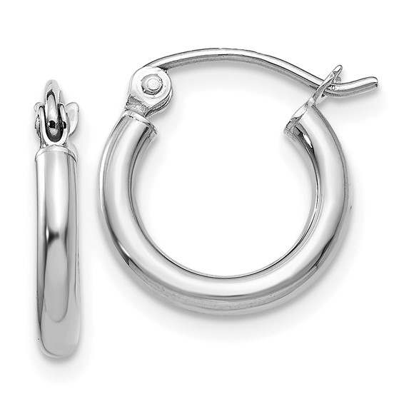 Polished 2x12mm Lightweight Tube Hoop Earrings