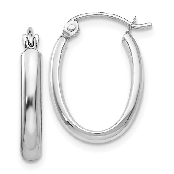 2.75mm Oval Tube Hoop Earrings
