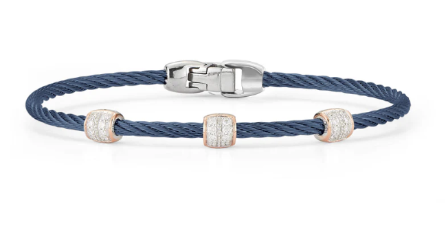 Triple Barrel Stackable Bracelet- Rose Gold