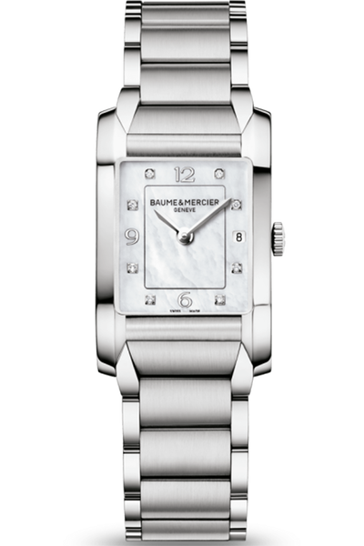 Hampton Quartz Ladies Watch Rectangular Mother Of Pearl Dial. Stainless Steel Bracelet