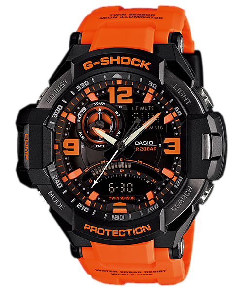 G-Shock Aviation Twin Sensor Ana/Digi Orange Resin