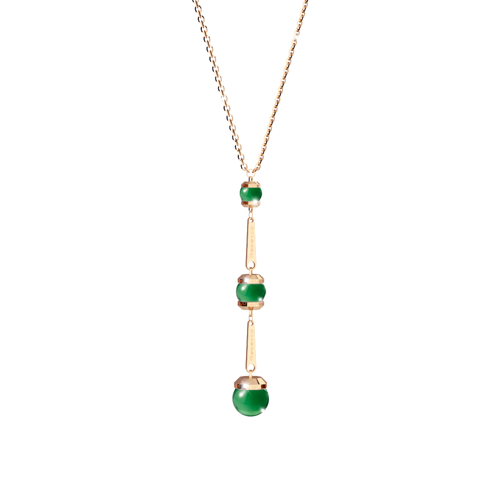 Rebecca Yellow 3 Grn Bead Drop Neck