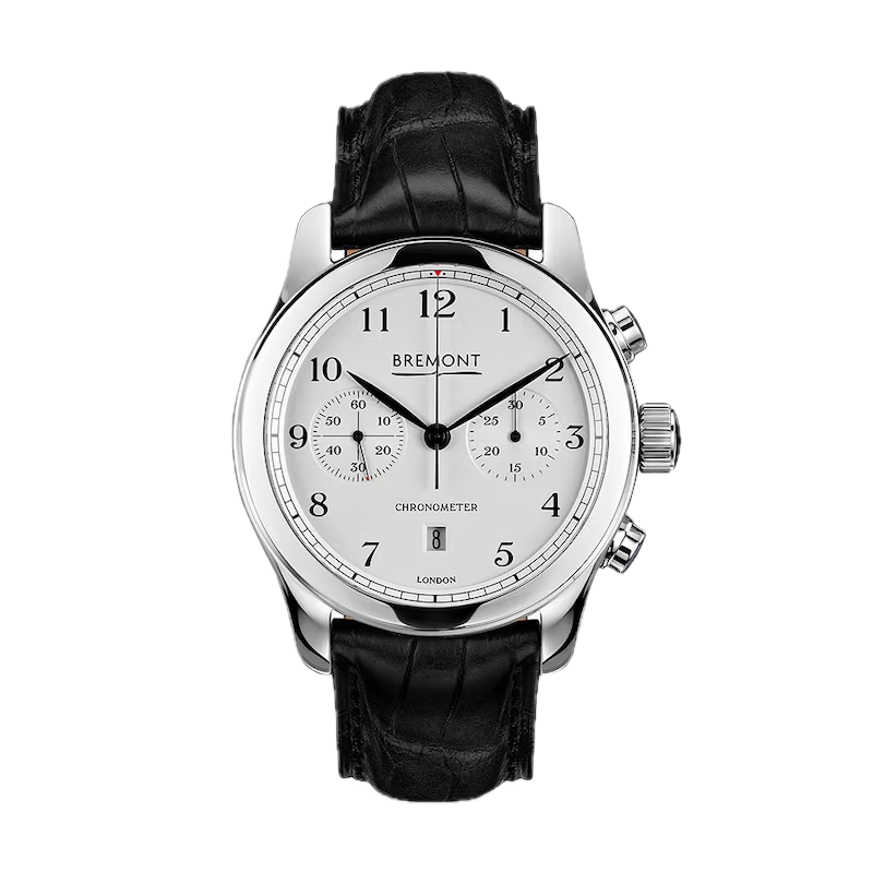 Bremont Chronograph High Polished Case &amp; White Dial Black Calf