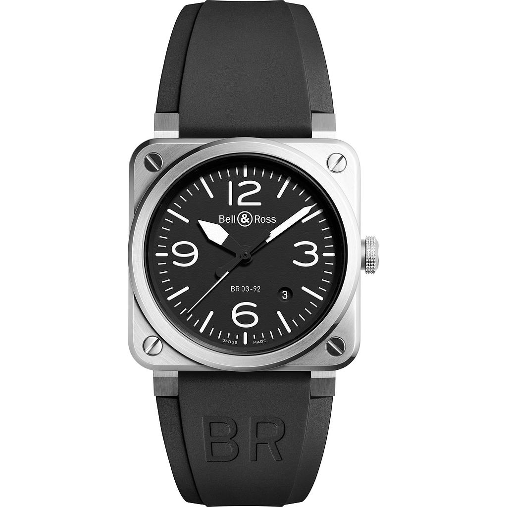 Aviation Automatic Satin Polished Steel Case W/Rubber Strap 42m