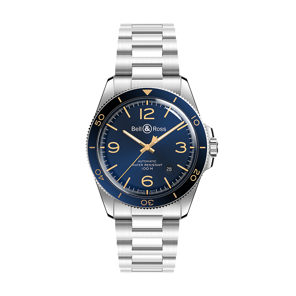 Vintage Automatic Aeronavale Polished Steel Case Blue Sunray Dial Satin Polished Steel 41m