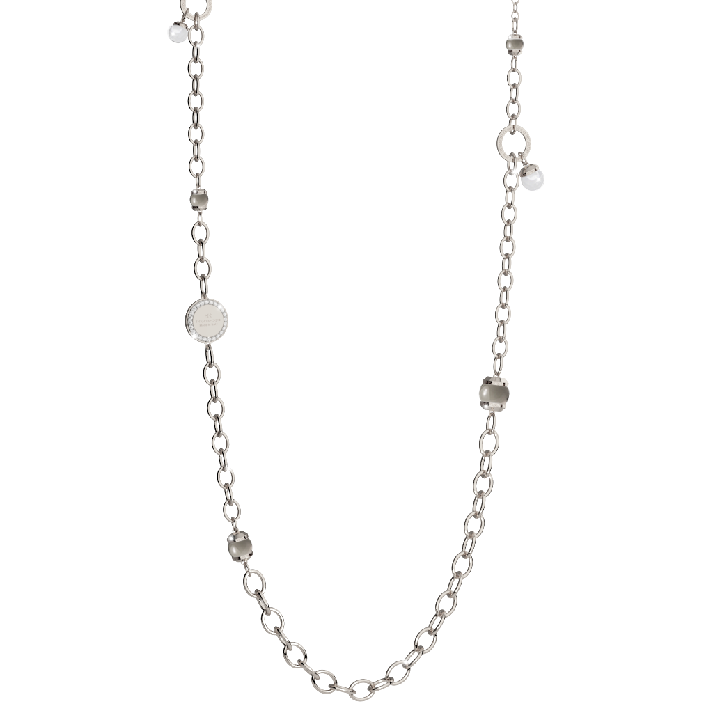 Rebecca Bronze Necklace W/Stones & Pearl
