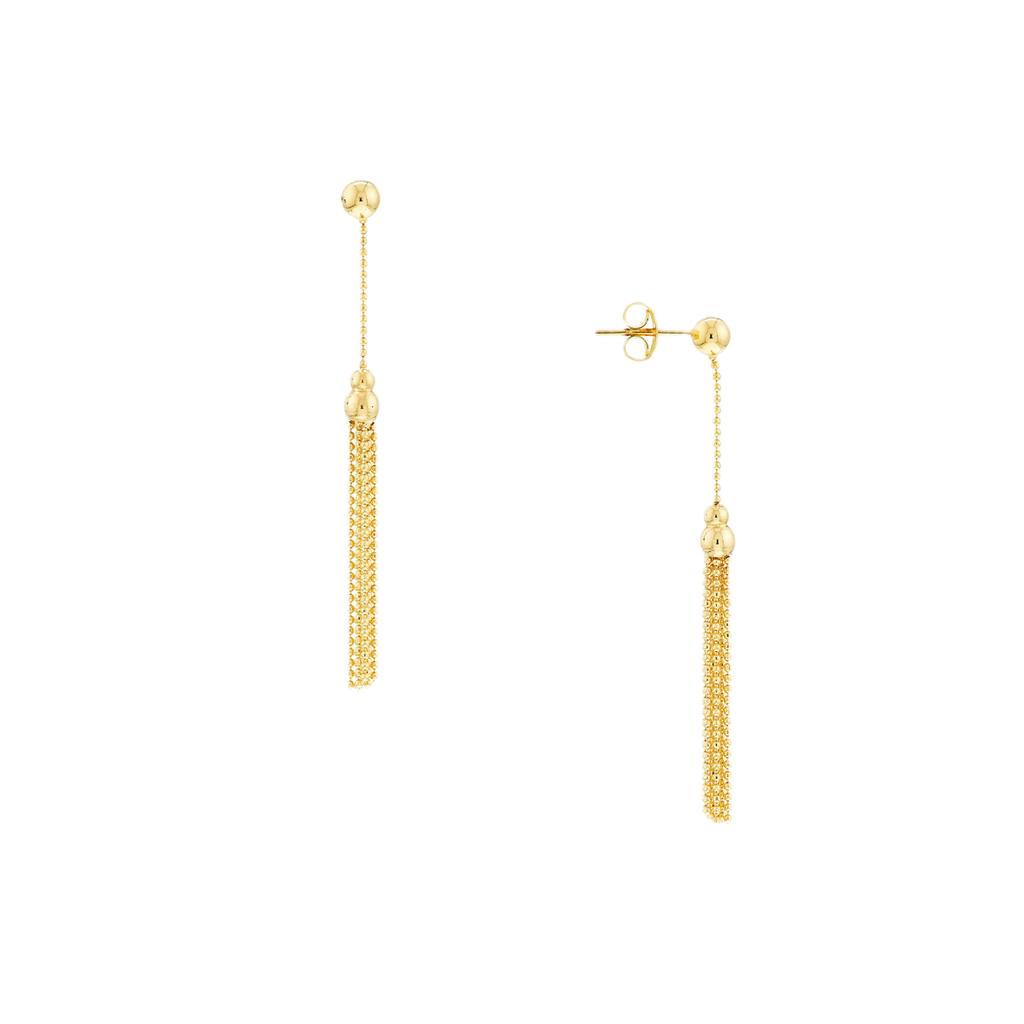 14k Dangle Tassel/Ball Ear