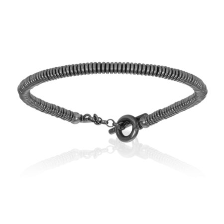 Double Bone Small Beads Silver 925, Black Pvd
