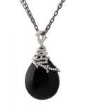 Enchanted Forest Black Onyx Twist Wrap Pendant In Sterling Silver