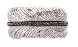 Feather Cuff Ring W/Diamonds In Sterling