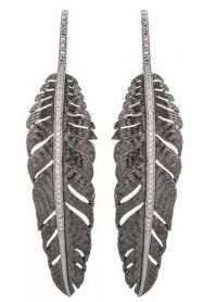 Feather 70m Drop Earrings W/Diamonds