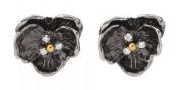 Orchid 11m Stud Earrings W/Diamonds In Sterling