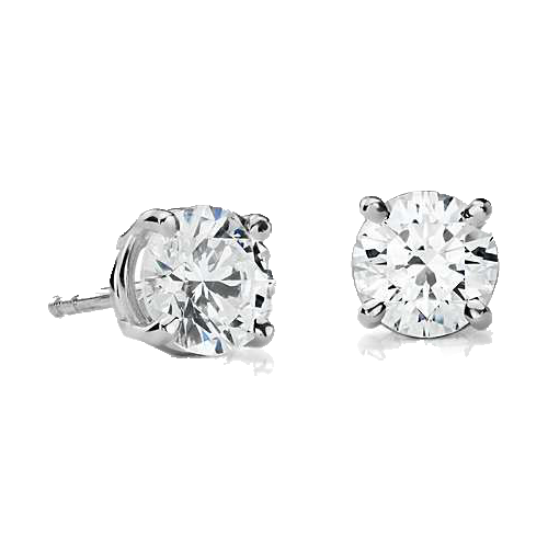 2.18cttw Diamond Studs 4 Prong 14kw