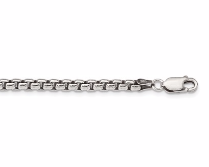 Sterling Silver 3.6mm Antiqued Round Box Chain