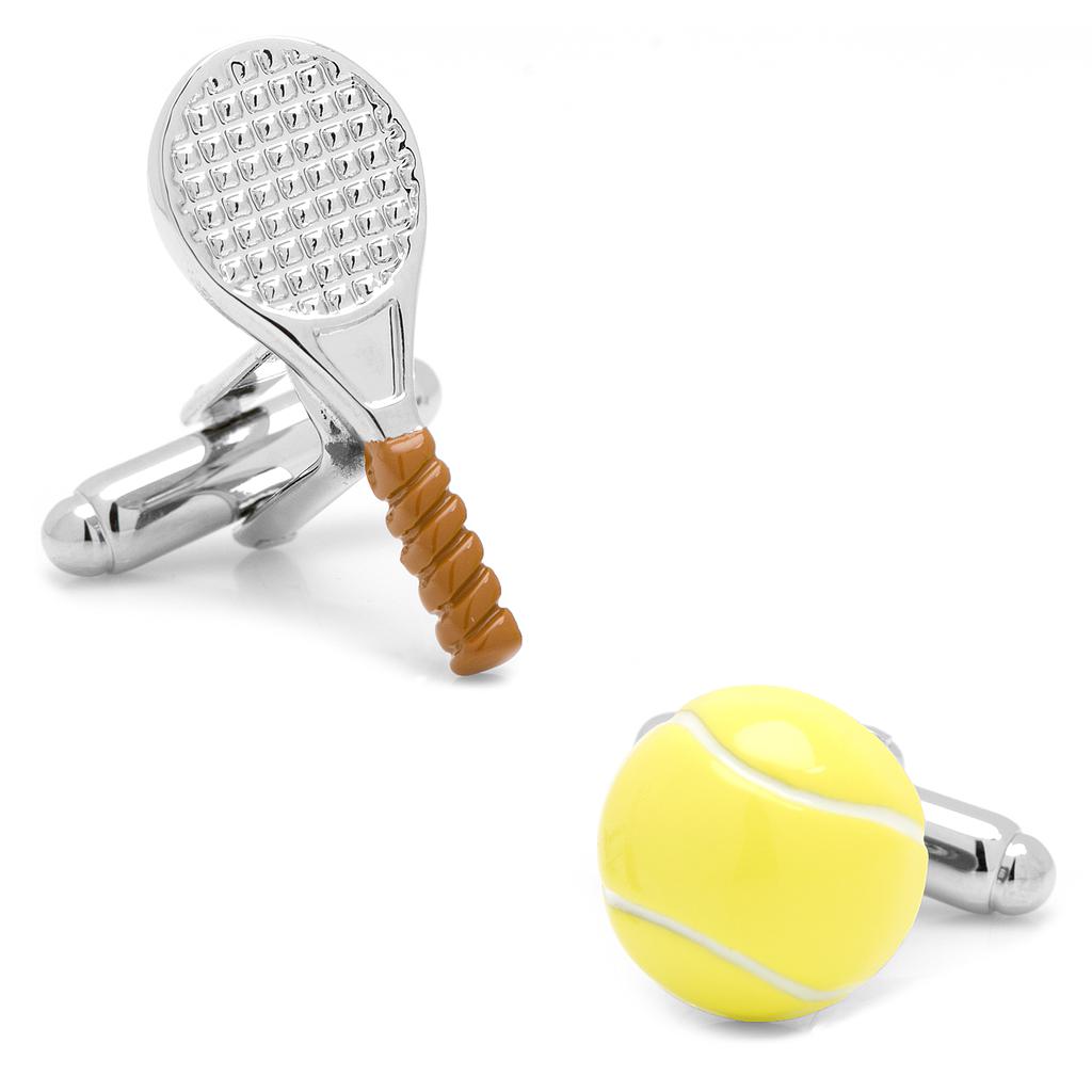 Tennis Ball &amp; Racket Cufflinks
