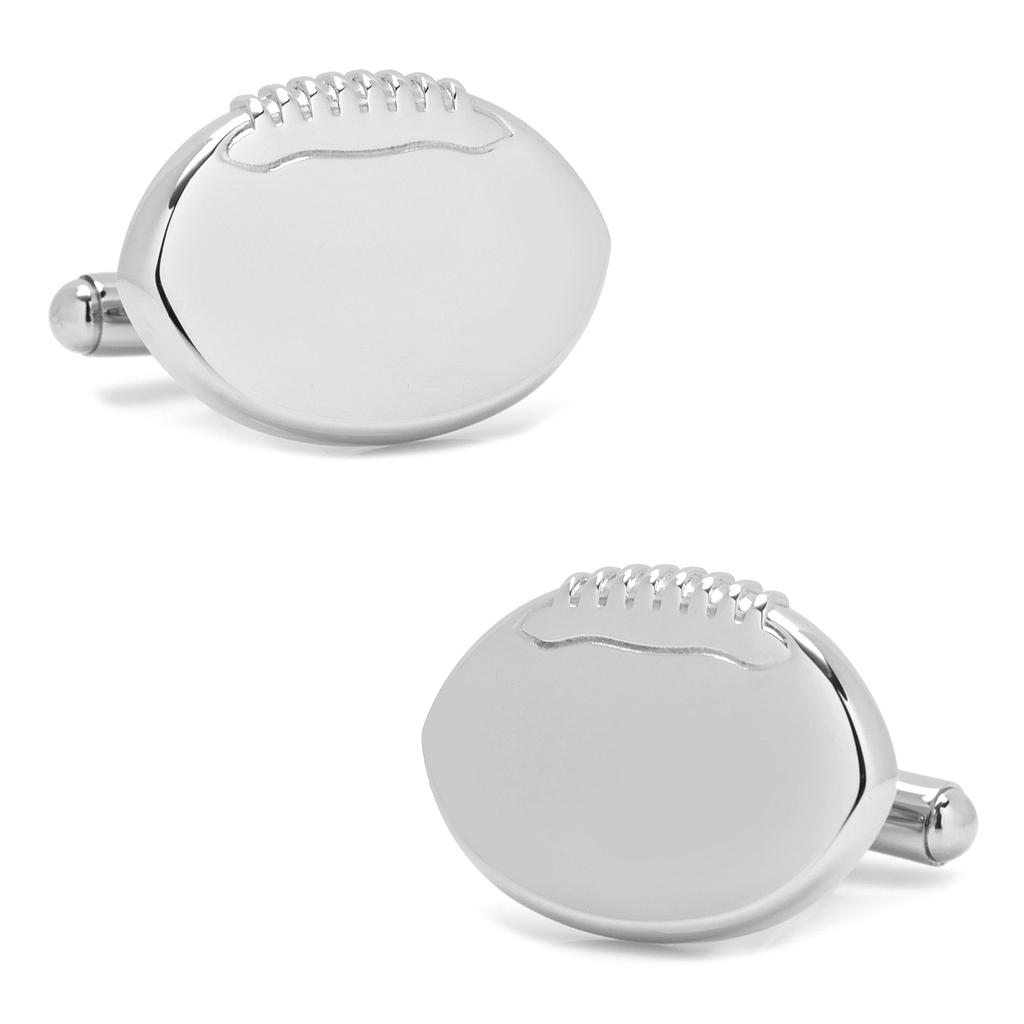 Stainless Steel Engravable Football Cufflinks