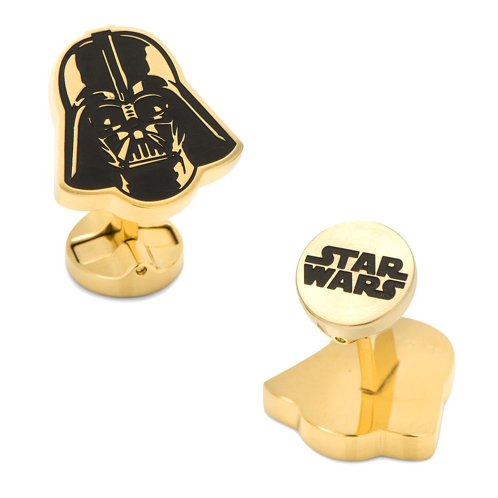 Stainless Steel Black & Gold Darth Vader Cufflinks