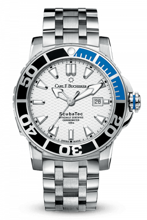 Carl F. Bucherer Ss/Ceramic Patravi Scubatec White Dial