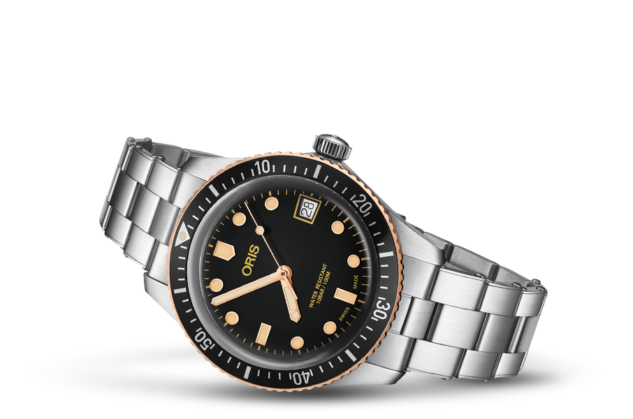 Oris Diver 65 Black Dial Bronze Top Ring 36mm On Bracelet