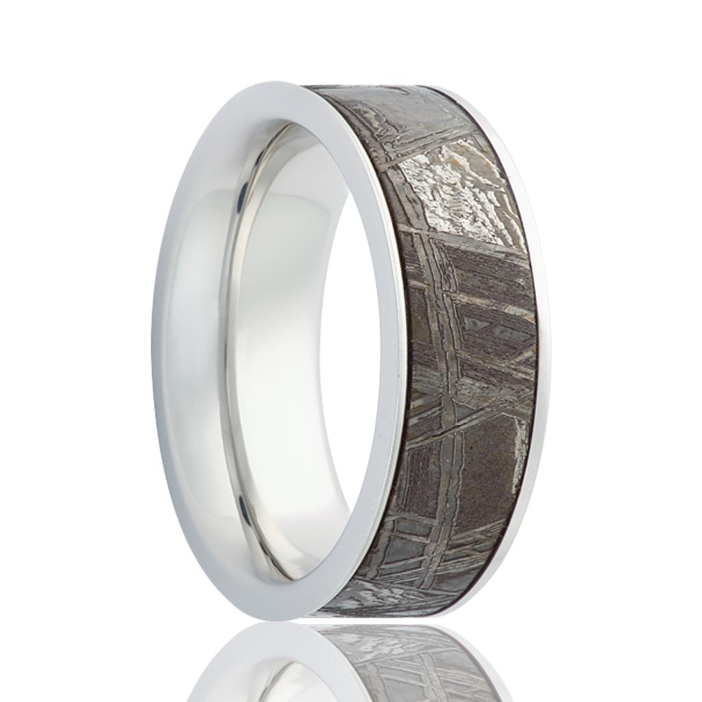 5mm Flat Cobalt With Gibeon Meterorite Inlay Wedding Band
