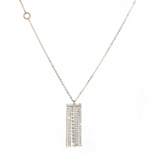 Tokyo Necklace With Hanging Chains & Crystals
