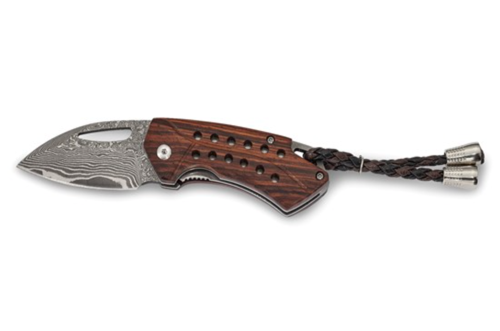 Damascus Steel 256 Layer Folding Blade Tali Wood Handle Knife