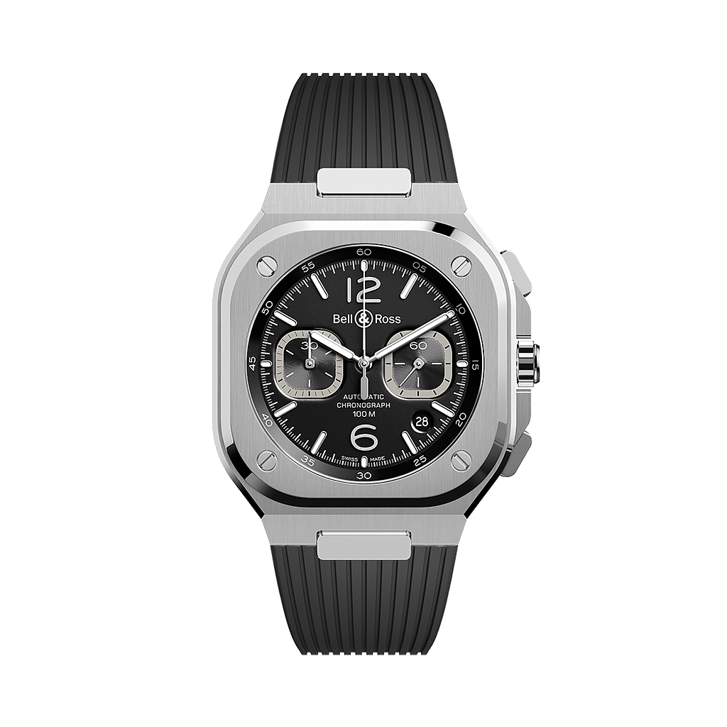 Br05 Chronograph Steel On Rubber Strap