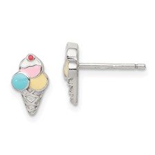 Kids Enameled Ice Cream Earrings
